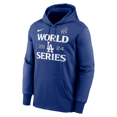 Los Angeles Dodgers 2024 World Series Authentic Collection Men s Nike Therma MLB Pullover Hoodie. Nike